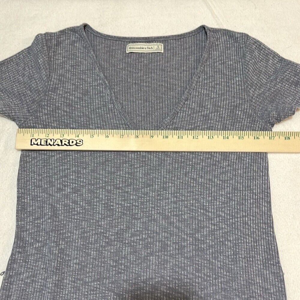 Abercrombie & Fitch Short Sleeve‎ Dress Ribbed Midi Womens Size Small Grey - Picture 4 of 6